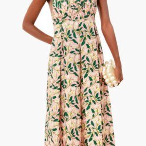 NEW Agua by Agua Bendita Hortencia Dos Gardenias Rosa Midi Dress, Medium